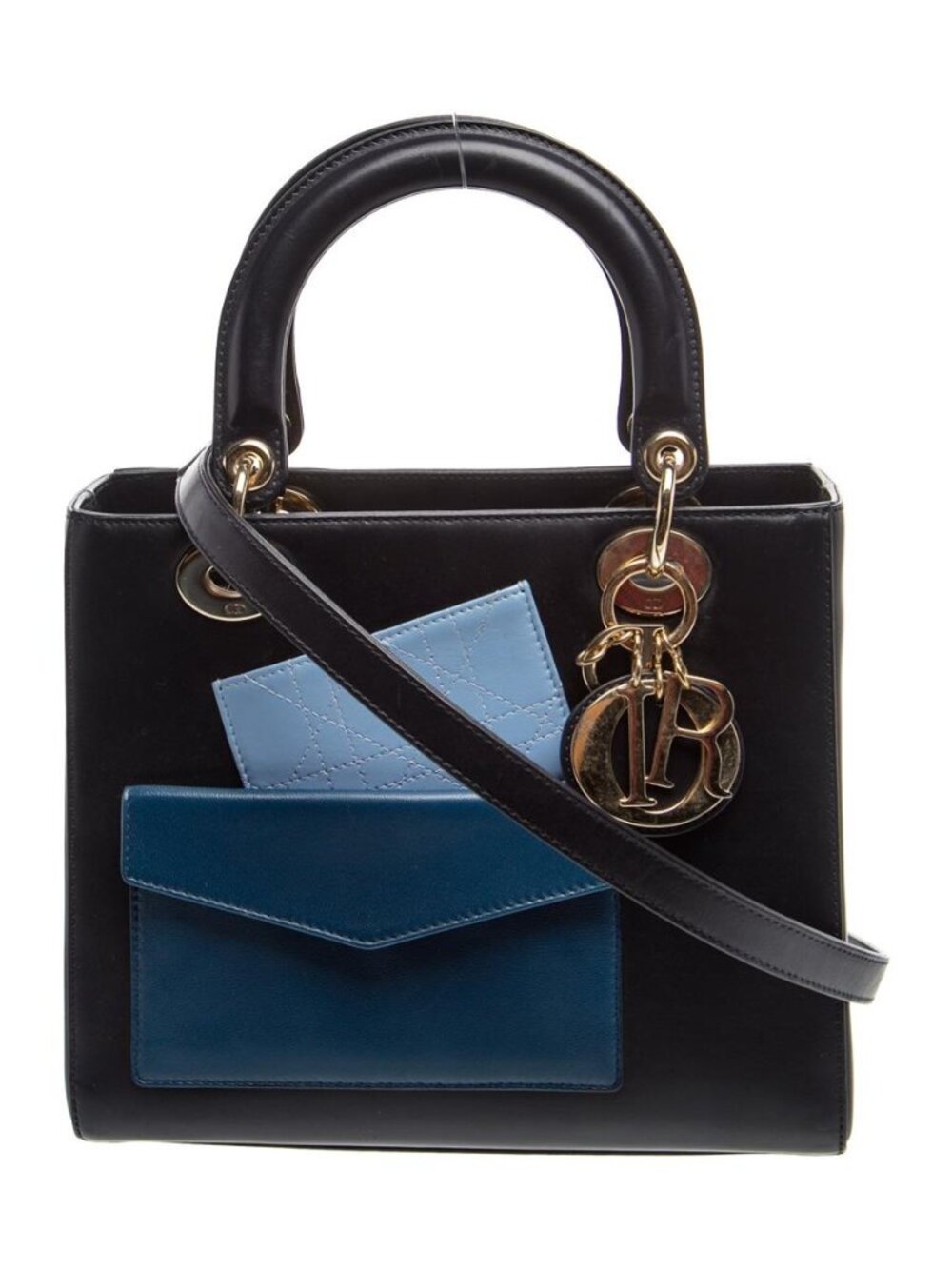 Christian Dior Raf Simons Medium Lady Dior Pocket Bag Black Leather
